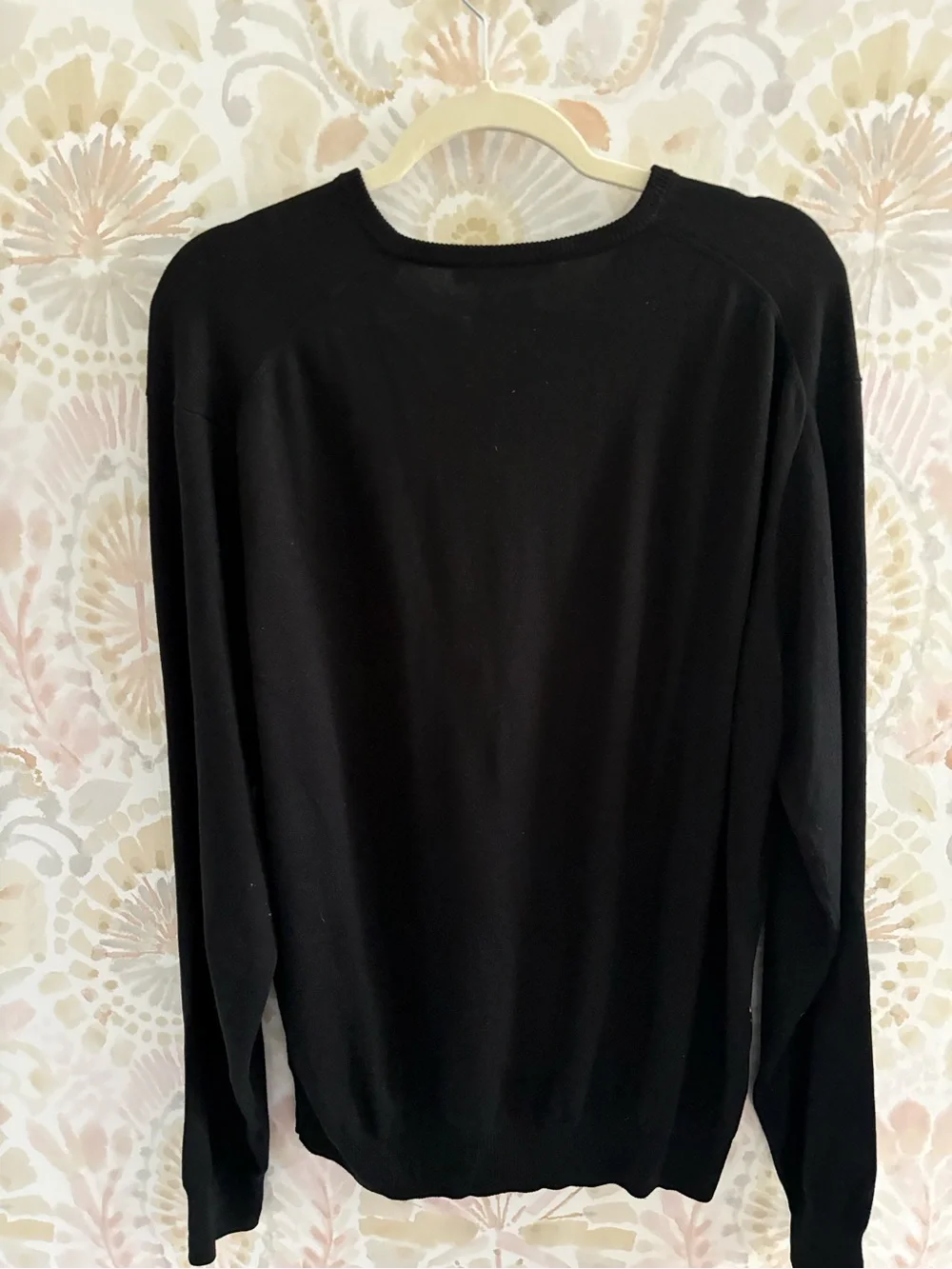 Peter Millar Mens XL Black V-Neck Sweater Silk Cotton Cashmere Blend Knit